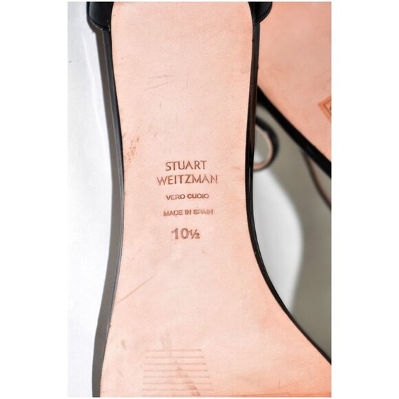 $450 STUART WEITZMAN NUNAKED 3.3" STRAP SANDAL NUDIST BLACK PATENT 10.5 (DB12) - Picture 6 of 6